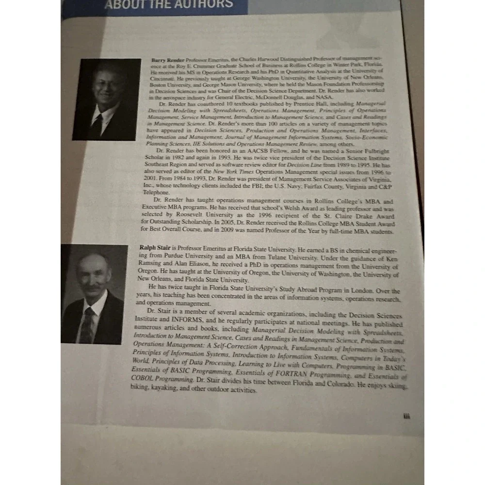 Quantitative Analysis for Management by Barry Render, Ralph M. Stair, Jr., Mich